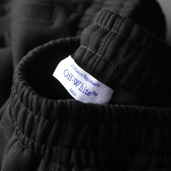 Off-White Black Casual Track Pants with Logo and Graphic Print Pants - Picture 7 of 8